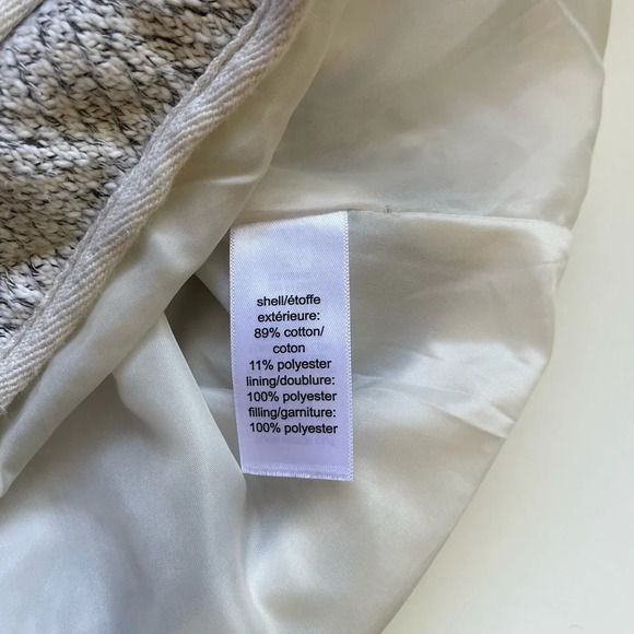 Maurices Cream & Gray Chevron Pocket Full Tweed Zip Vest Medium Women’s - Picture 9 of 10